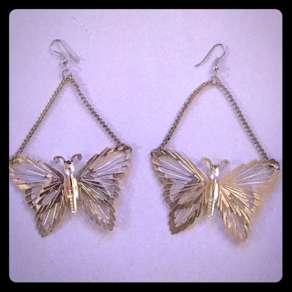 Genuine Sterling Silver Butterfly Earrings